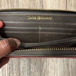 Juicy Couture Pink and Brown Zip Wallet